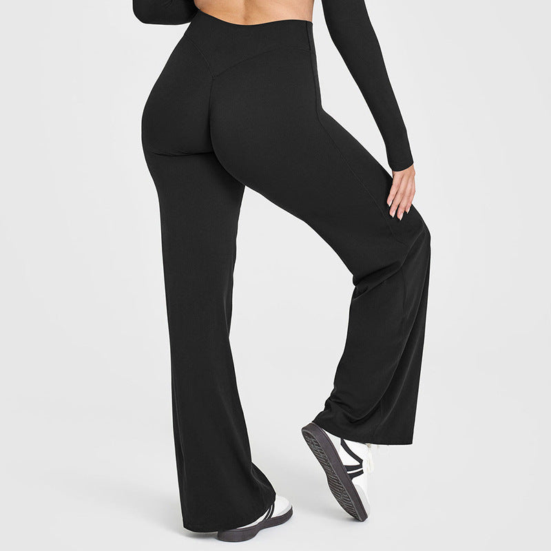 High Waist Straight Leg LeggingsWomen No Front Seam Workout Yoga PantSeamless Gym Wear flattering Confort Able PantsActivewear Bottoms Sweatpants