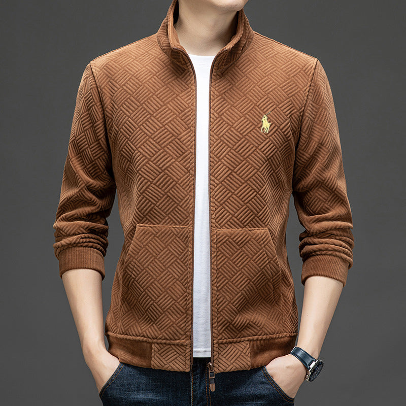 Men's Spring Striped Fleece Jacket