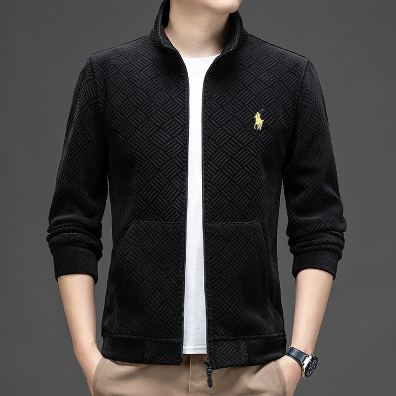 Men's Spring Striped Fleece Jacket
