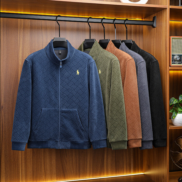 Men's Spring Striped Fleece Jacket