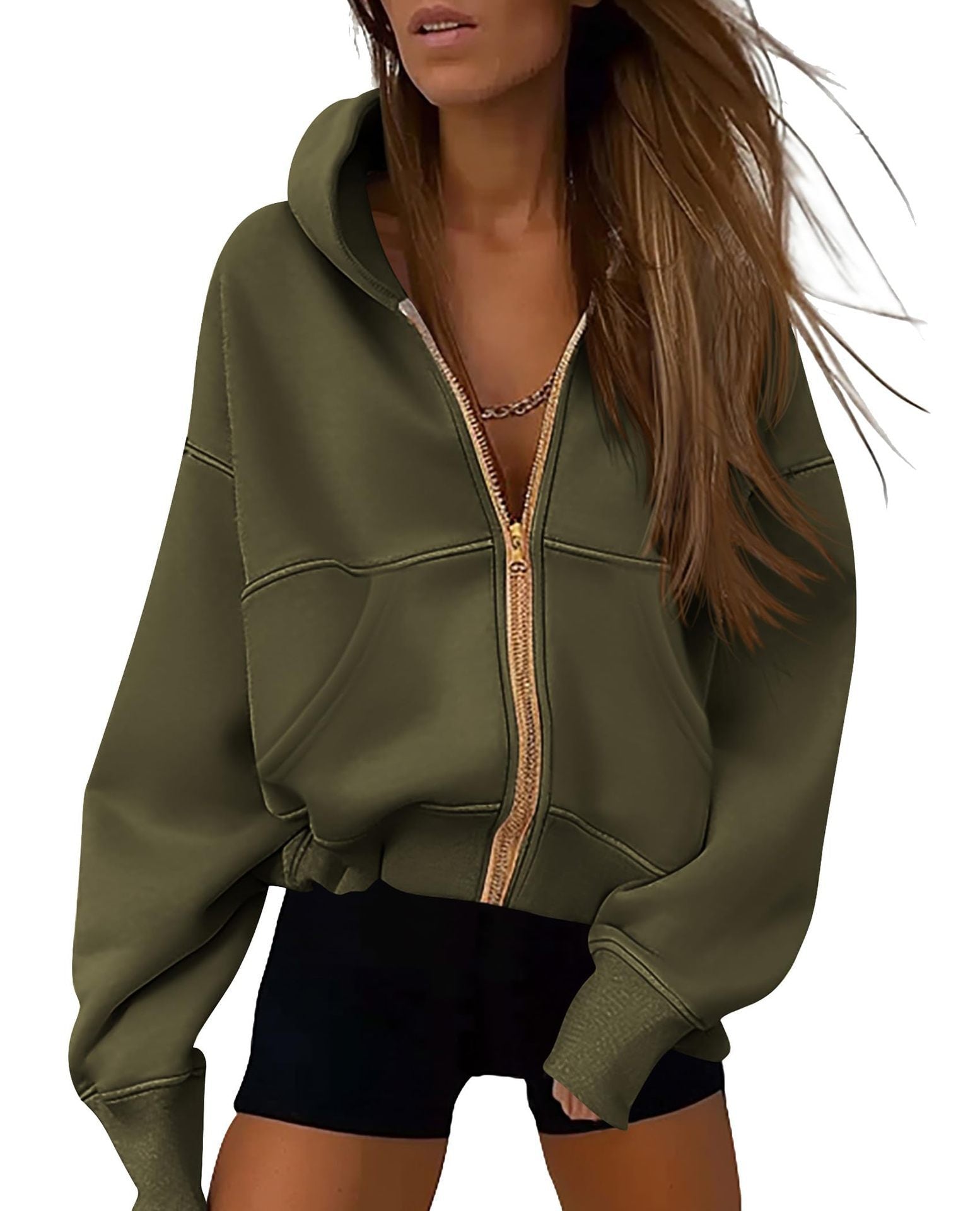 Golden Cozy Zip Hoodie
