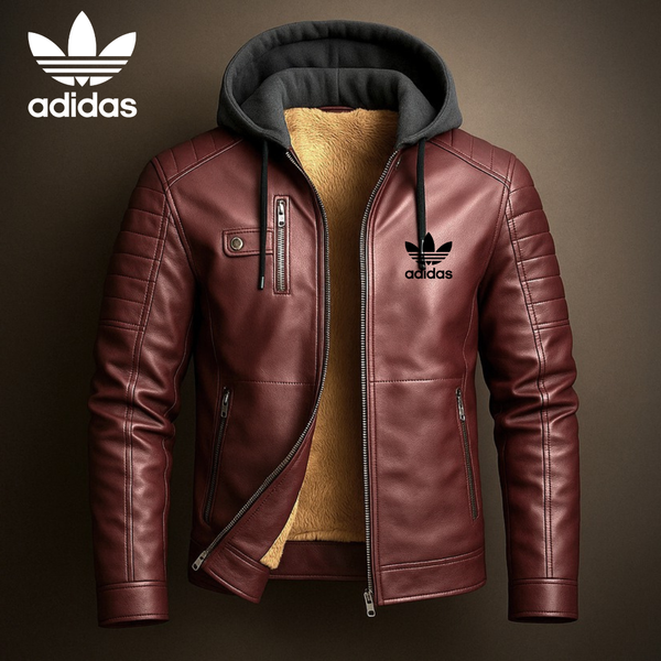 Urban Luxe Leather Hooded Jacket